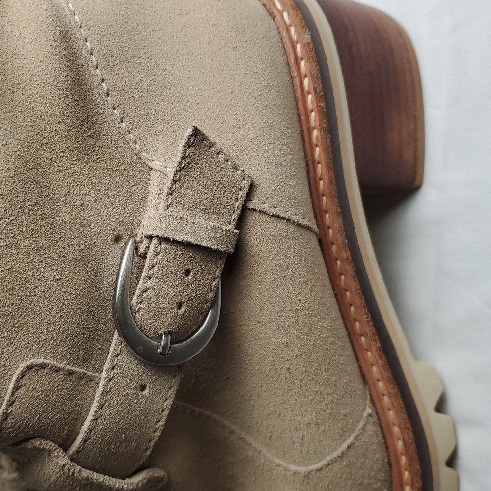 Anthropologie Bernardo Scout Suede Buckle Booties 8M - Picture 15 of 16